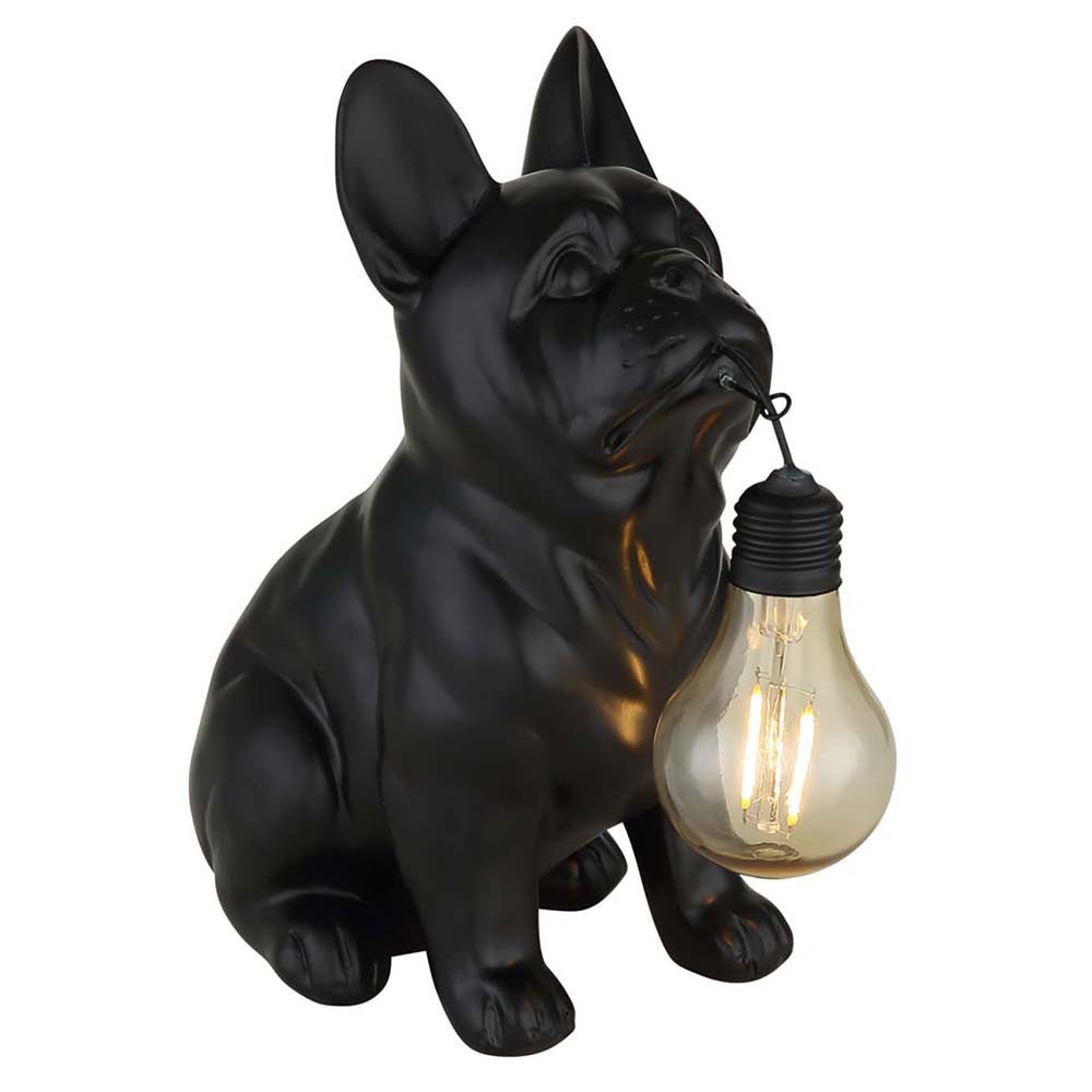GLOBO LIGHTING LED Solarleuchte, LED-Leuchtmittel fest verbaut, Warmweiß, LED Solarleuchte Solarlampe Außenleuchte Schwarz Matt Hund H 23,5 cm