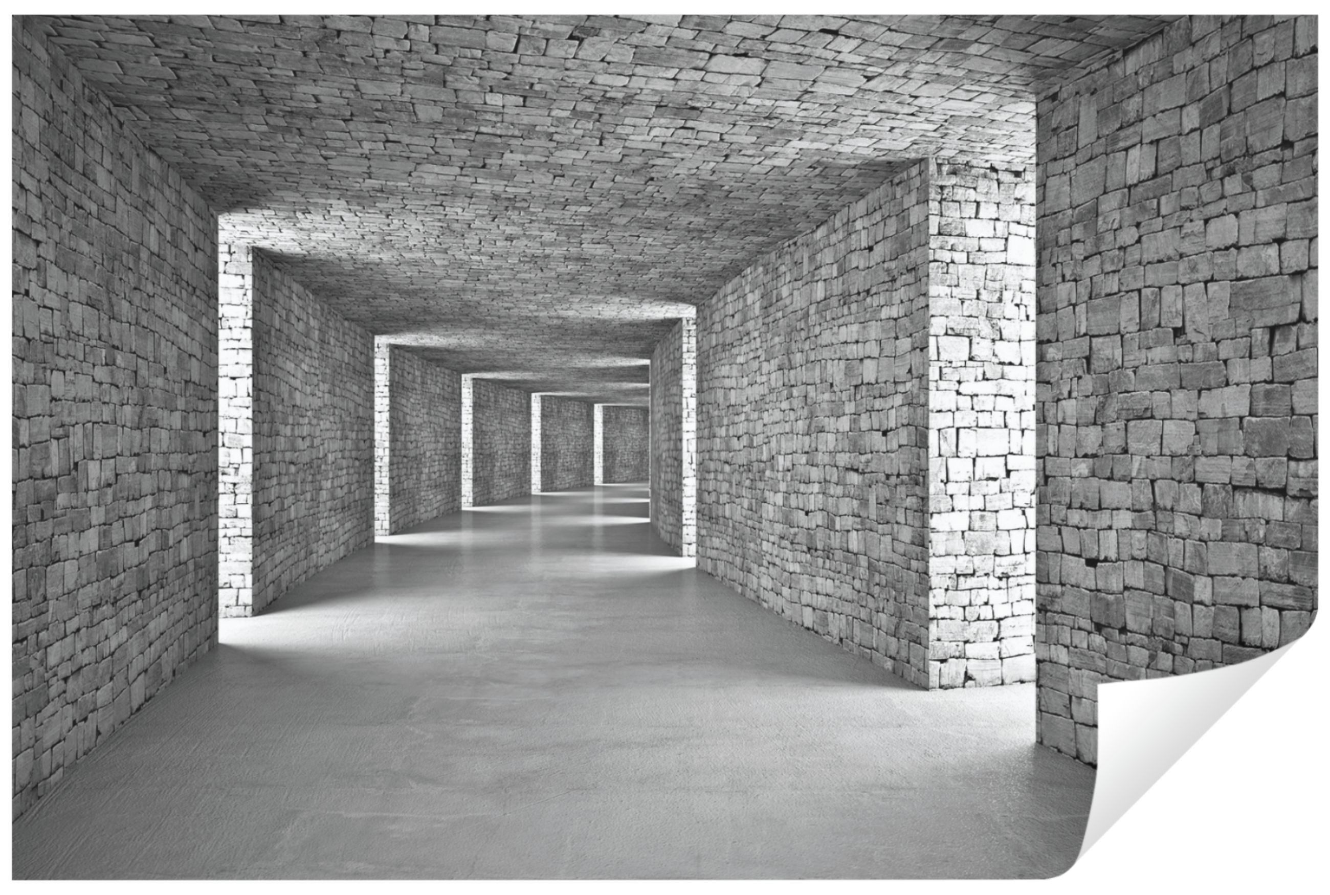 Wallarena Fototapete 3D EFFEKT Ziegel Tunnel Moderne Vlies Tapete Wohnzimme günstig online kaufen