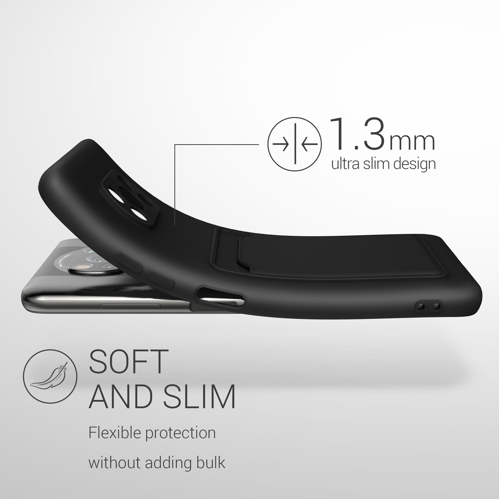 kwmobile Handyhülle Hülle für Xiaomi Poco X3 NFC / Poco X3 Pro, Handyhülle mit Fach für Karten - Handy Cover Case