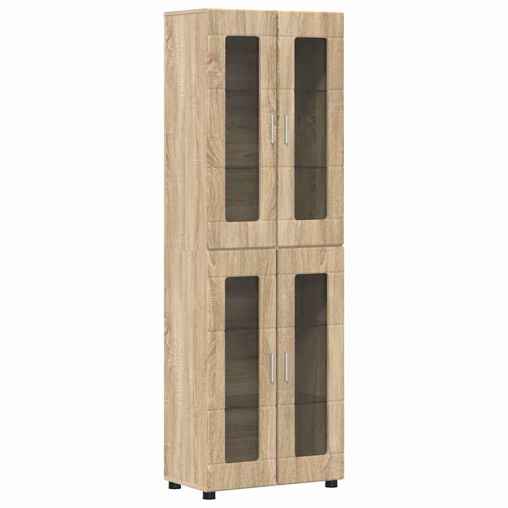 vidaXL Wohnzimmer-Set Highboard FLORIN Sonoma-Eiche 60 x 35 x 182 cm Holzwerkstoff, (1-St)