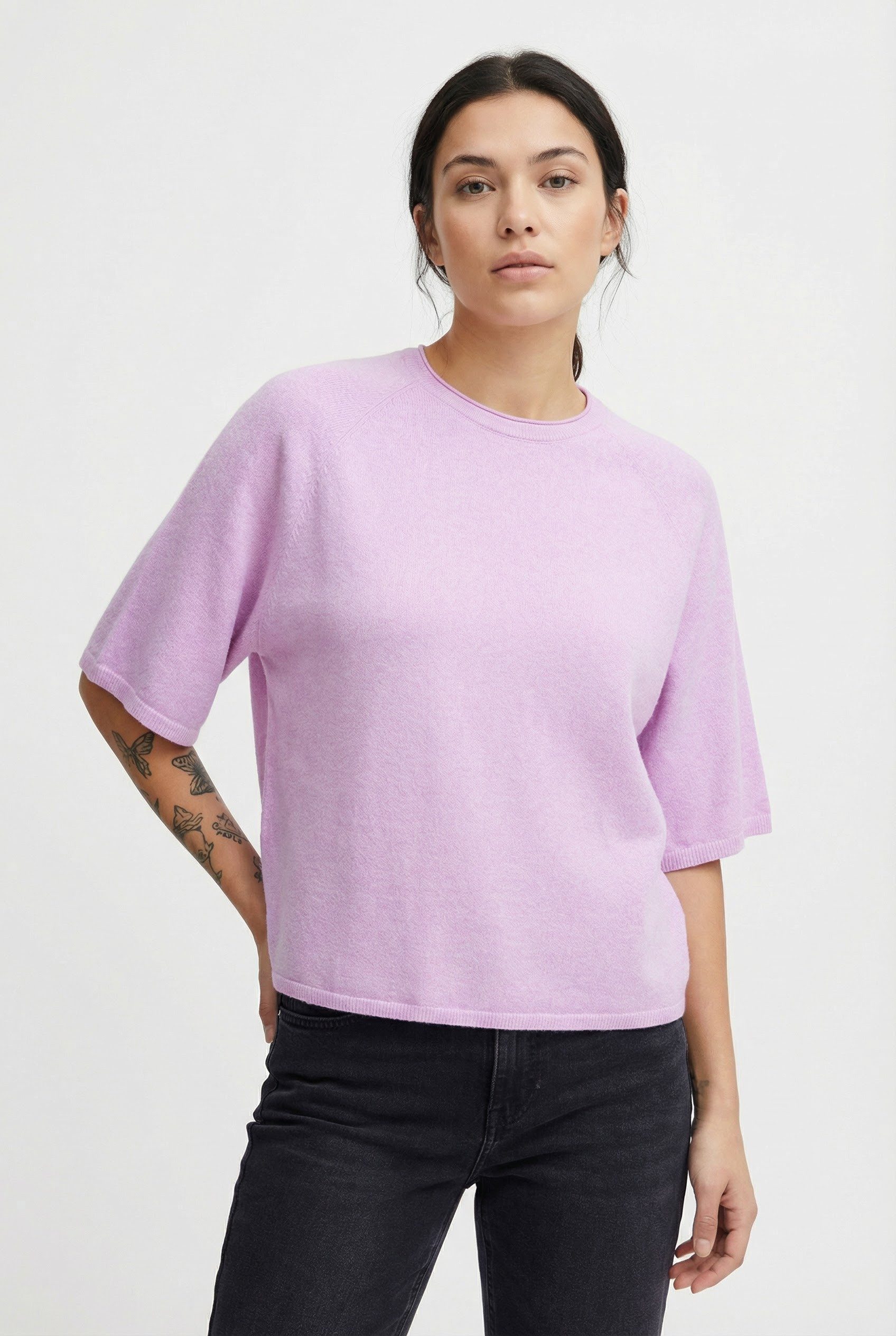 ONLY Rundhalspullover ONLLOYAL 2/4 O-NECK KNT NOOS mit Halbarm günstig online kaufen
