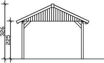 Skanholz Einzelcarport Wallgau, BxT: 430x600 cm, 215 cm Einfahrtshöhe, 430x600cm, mit Dachlattung