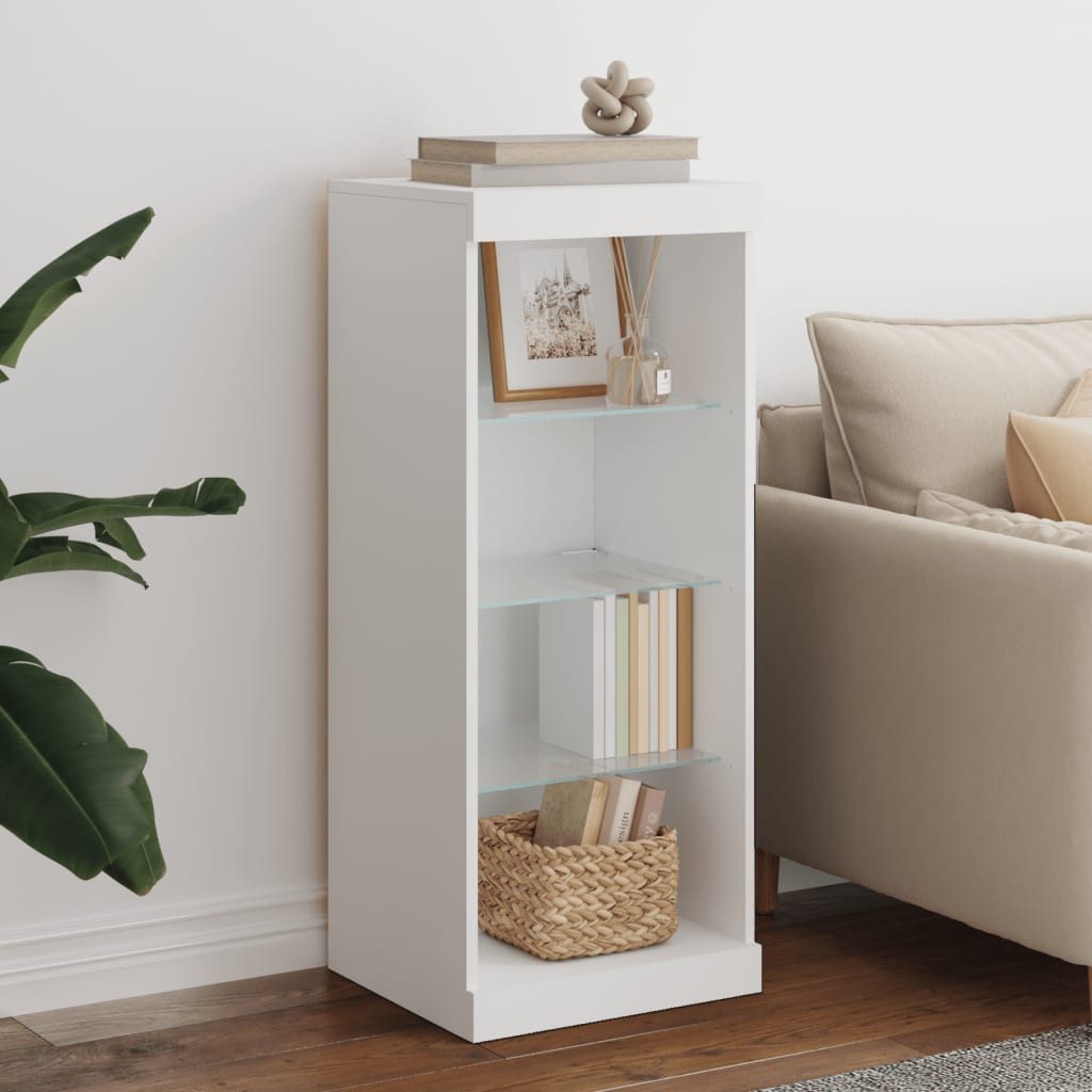 vidaXL Vitrine Sideboard mit LED-Beleuchtung Weiß günstig online kaufen