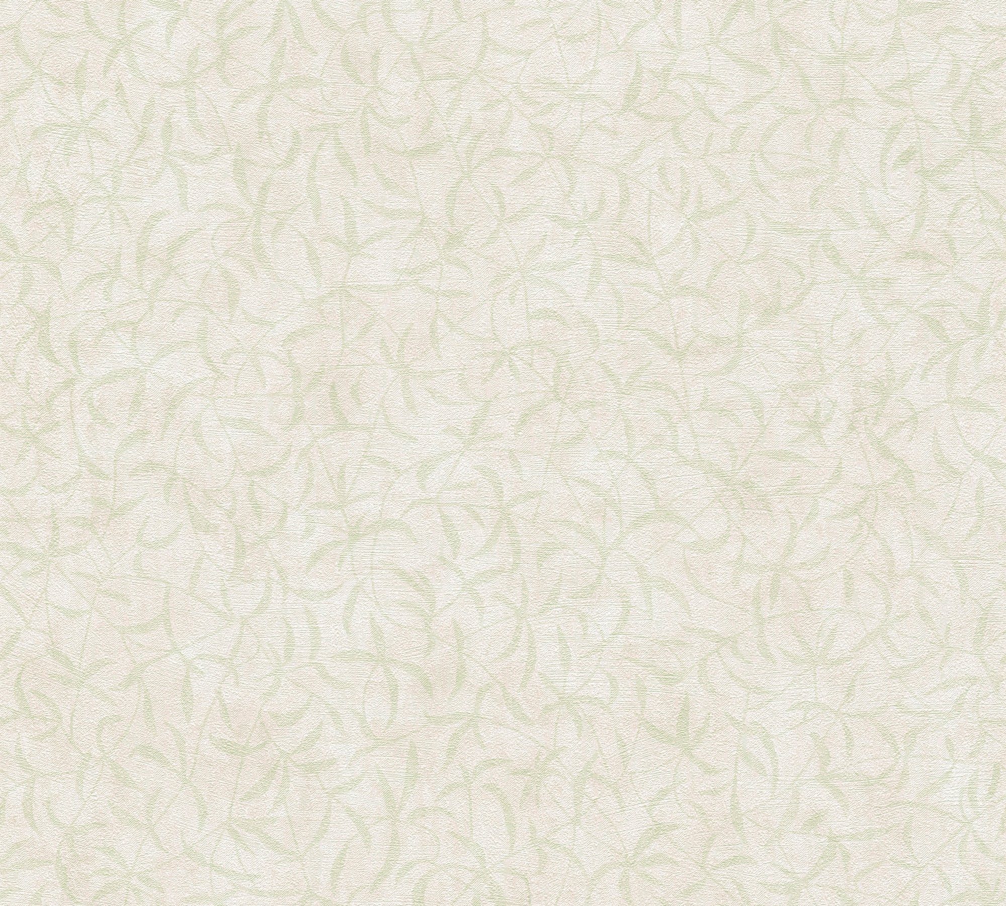 Création matt, Terra Creme,Grün Landhaus-Tapete A.S. Floral, Natur St), (1 Vliestapete strukturiert, Tapete