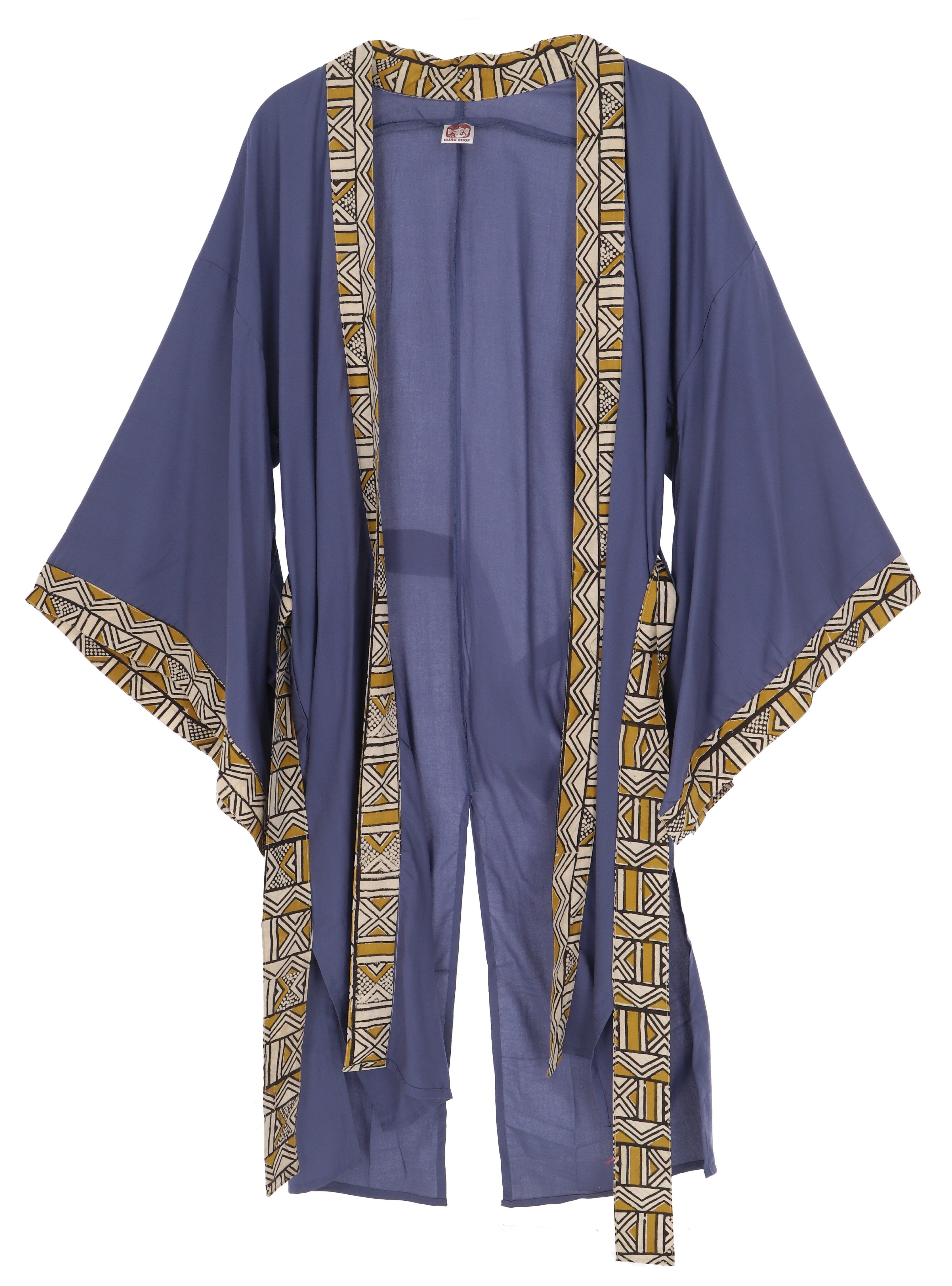 Guru-Shop Kimono Leichter Kimono mit Bordüre, Boho Kaftan mit.., alternativ günstig online kaufen