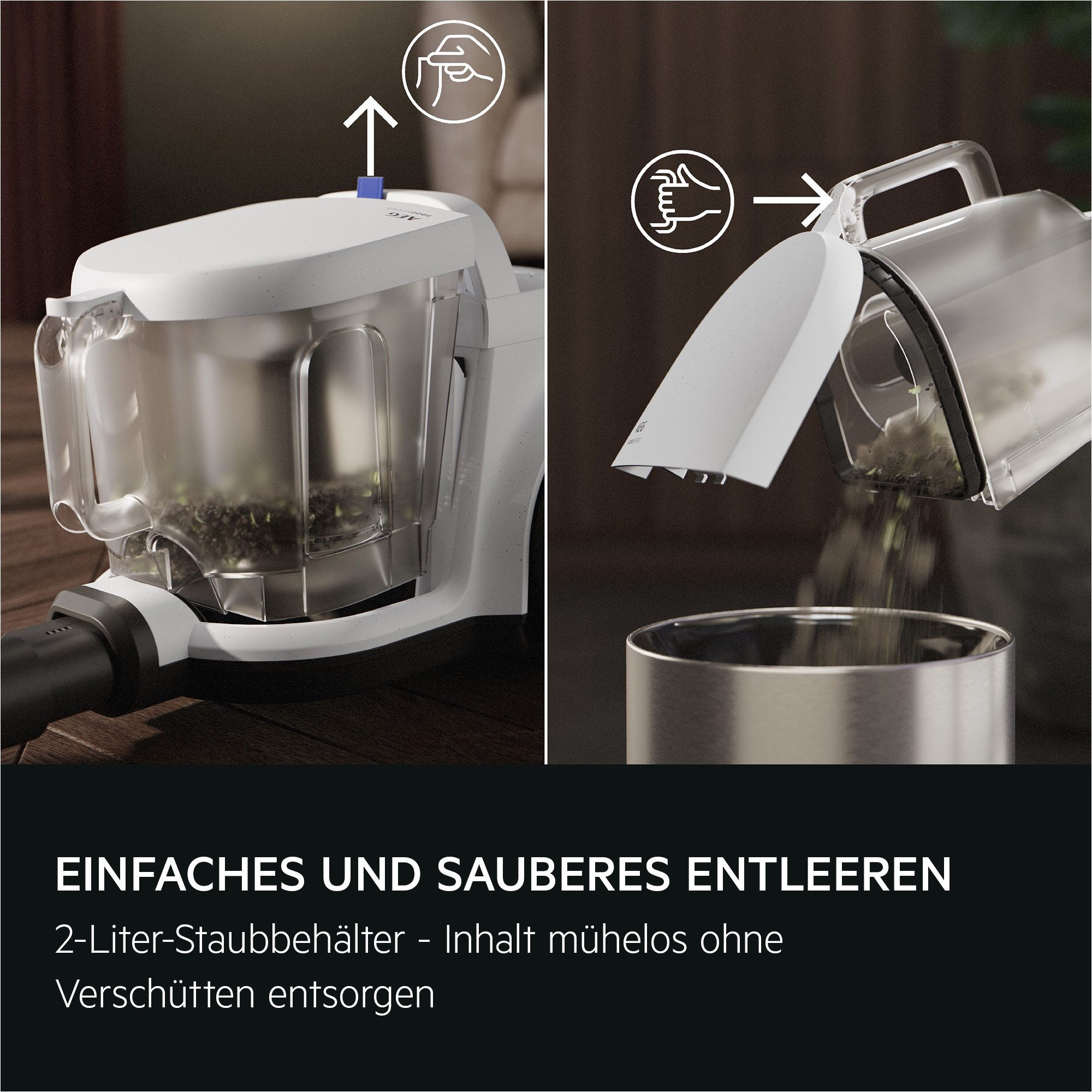 AEG Bodenstaubsauger CLEAN 5000 BEUTELLOSER STAUBSAUGER (AL51C1LDB), 1000 W, beutellos, Kraftvolle Reinigung mit waschbarem HEPA‑Filter für sauberere Luft