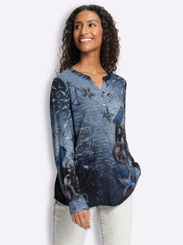 heine Klassische Bluse Druckbluse Langarm