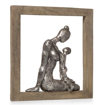Moritz Skulptur abstrakt Mutter mit Kind 29 x 27 x 3 cm, Dekoobjekt Holz, Tischdeko, Fensterdeko, Wanddeko, Holzdeko