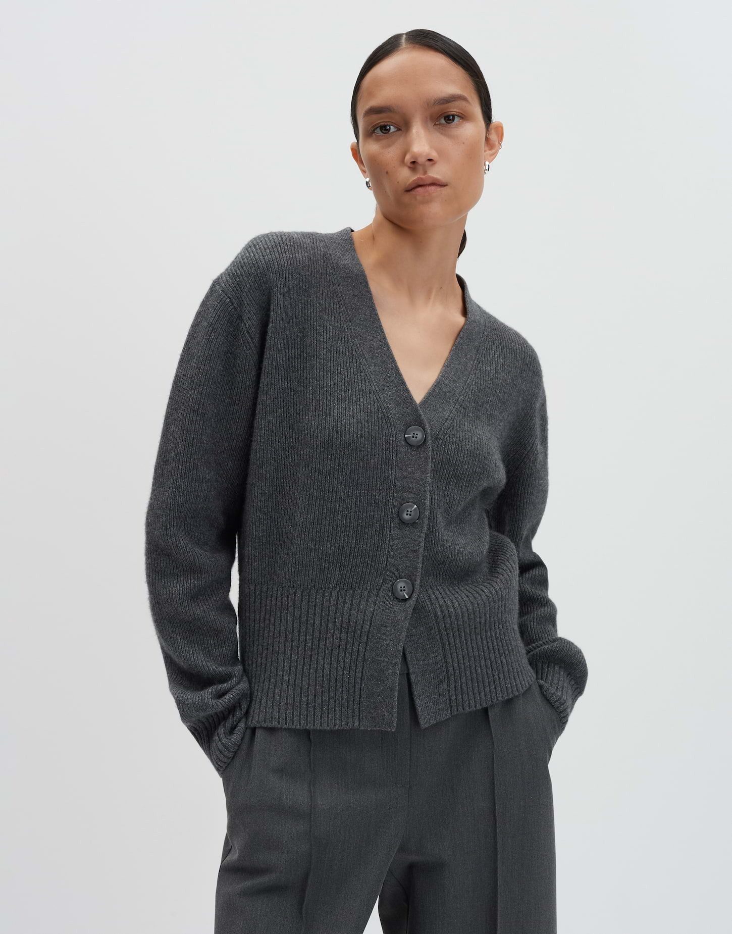 someday Strickjacke Toria lockere Passform, weicher Griff, breite Strickbündchen