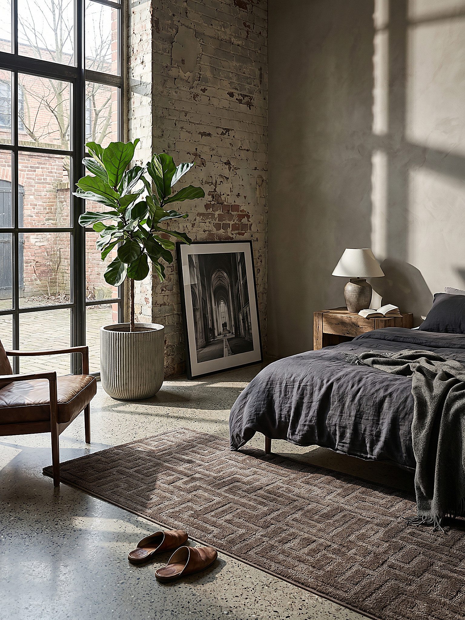 KADIMA DESIGN Teppich MUOTA Teppichläufer Braun 80x150 Geometrisch Polypropylen Wohnzimmer, Läufer, Höhe: 14 mm, Saugroboter-geeignet, Strapazierfähig, Pflegeleicht, Farbecht