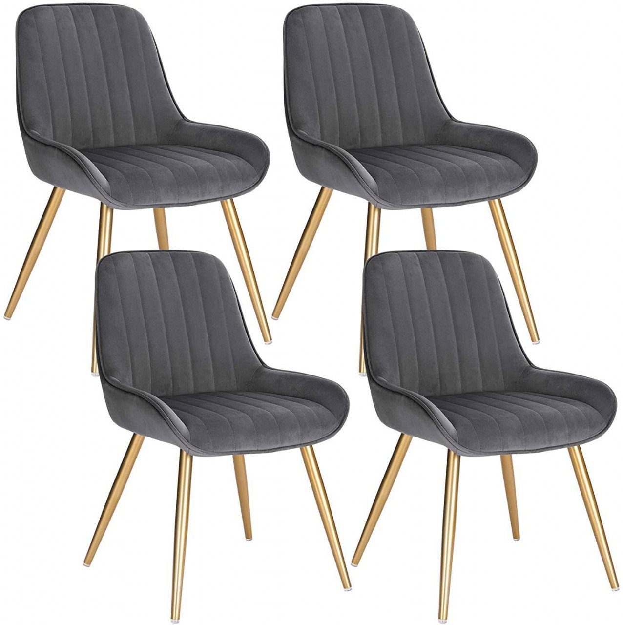 EUGAD Esszimmerstuhl (4 St), Retro, Sitzfläche aus Samt, mit Metallbeine günstig online kaufen