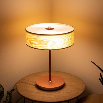 Paulmann Tischleuchte, Leuchtmittel nicht inklusive, Tisch Lampe Ess Zimmer Holz Kupfer Beistell Leuchte Nacht-Licht