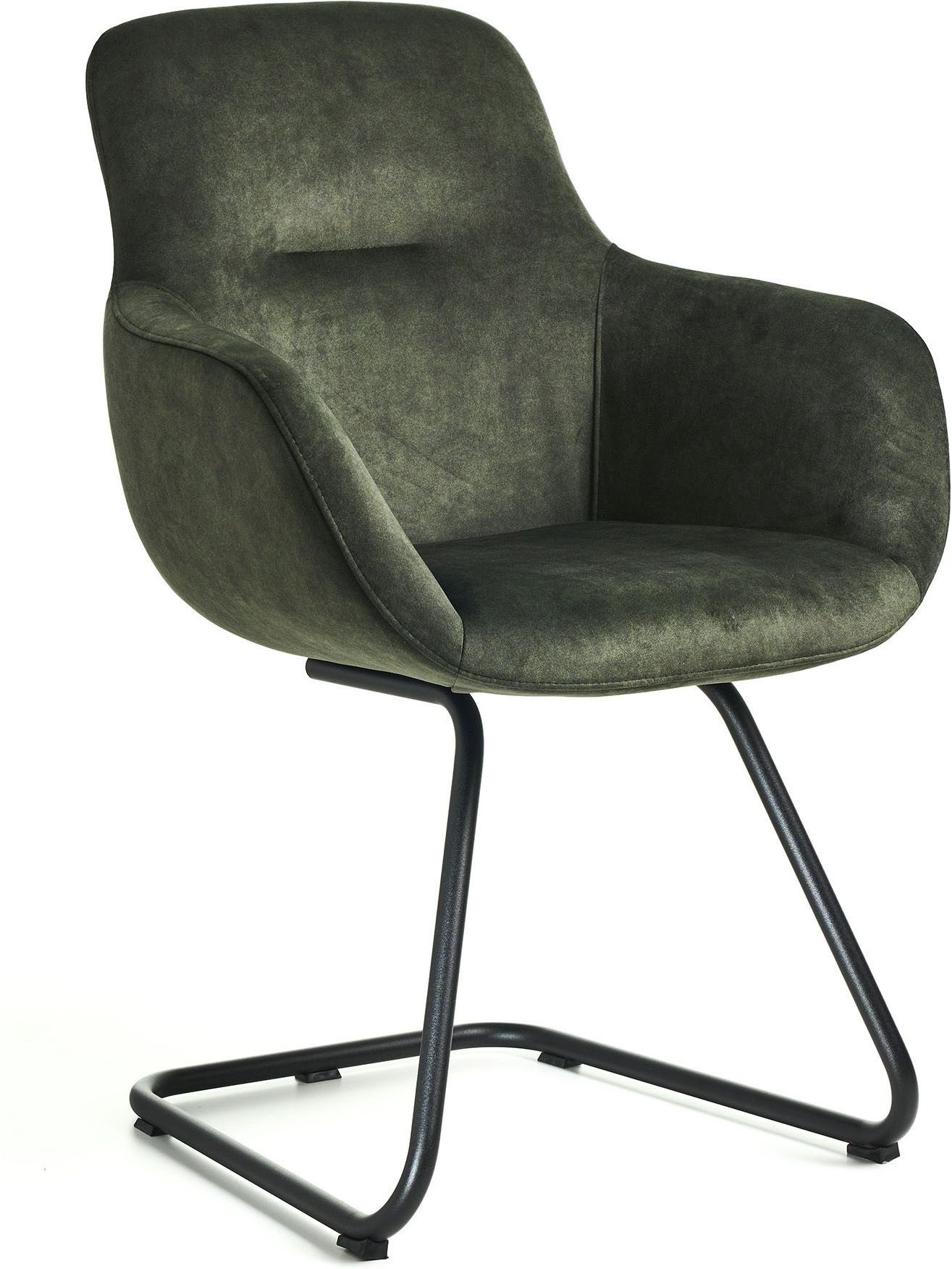 nobilia® Armlehnstuhl SWING-CHA - verschiedene Bezugsqualitäten wählbar (1 St), Sessel mit strukturgepulvertem Freischwingergestell