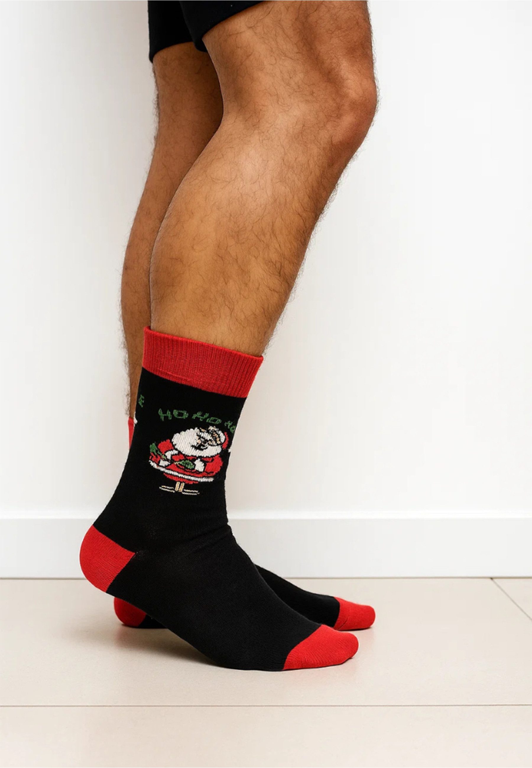 Yuhu Socken Herren Weihnachtssocken 2er Set mit Weihnachtsmotiv aus Baumwolle (2-Paar)