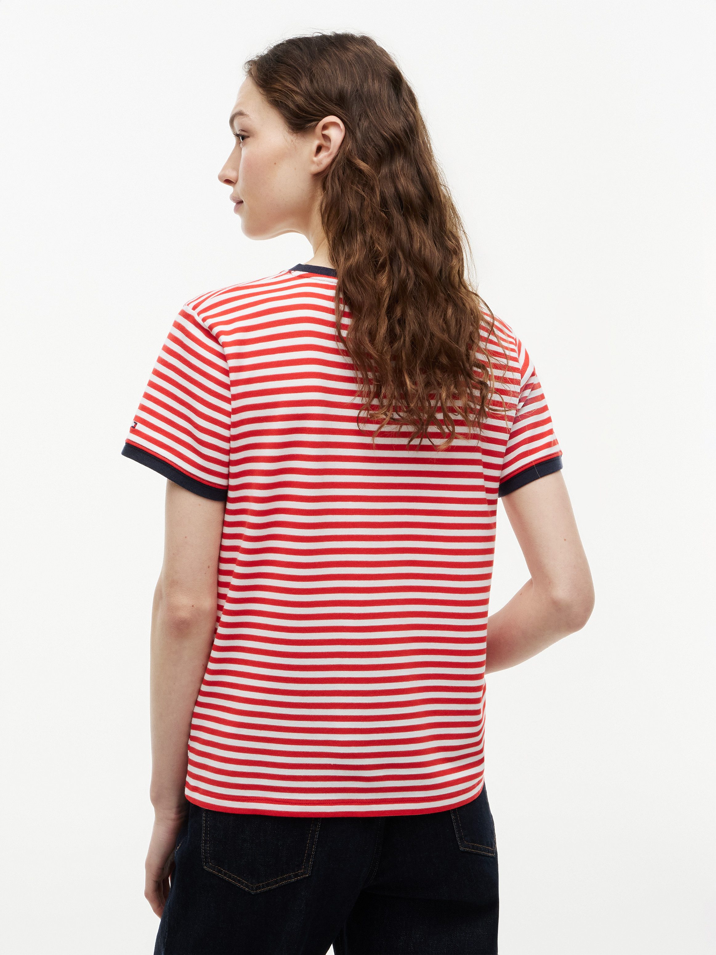 Tommy Hilfiger Kurzarmshirt TH ROUNDAL REG C-NK SS TEE mit kontrastfarbenen Bündchen