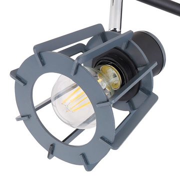 etc-shop LED Deckenleuchte, Leuchtmittel nicht inklusive, Deckenleuchte 2-flammig Metall Holz Esszimmer Design Deckenlampe