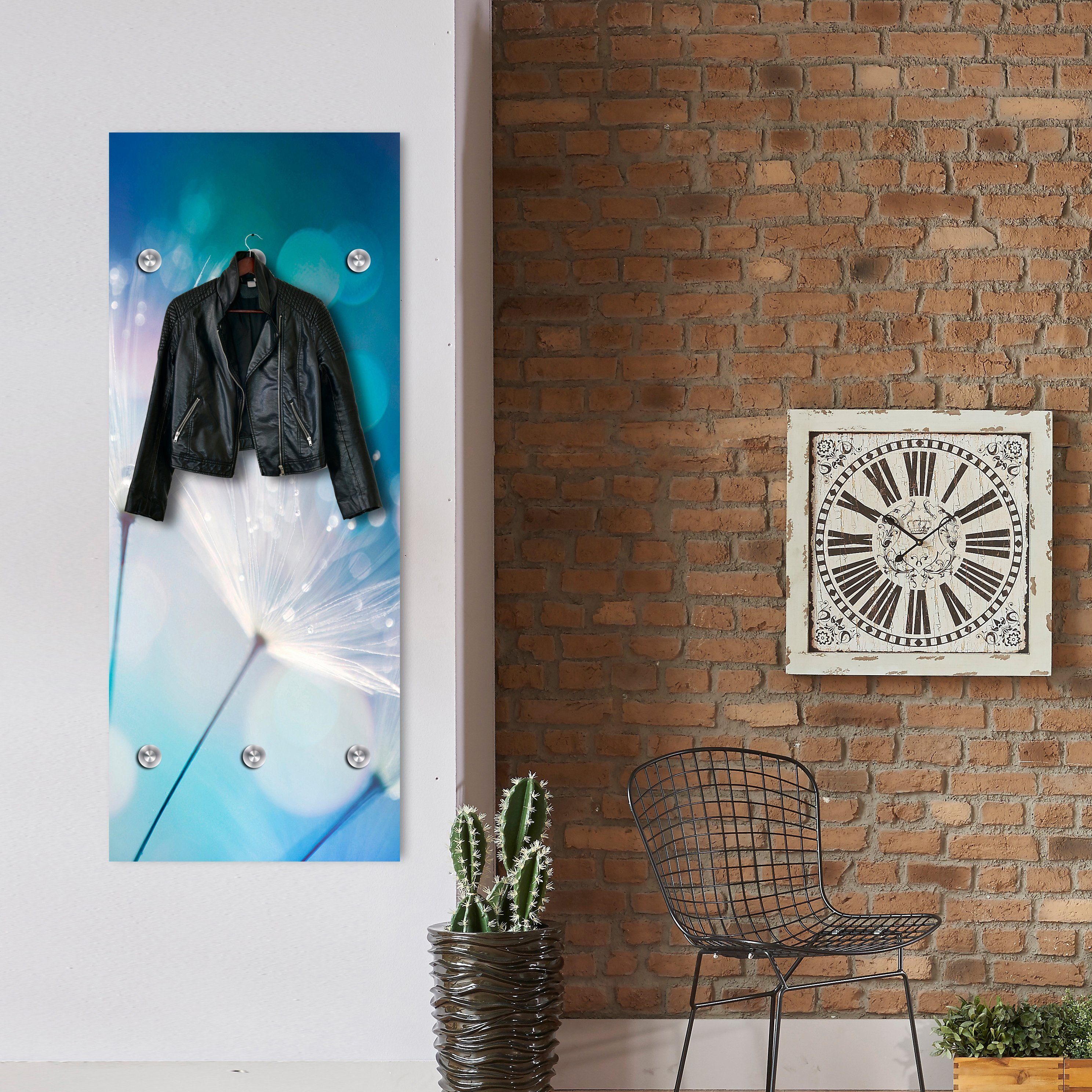 queence Garderobenleiste Blüte, mit 6 Haken, 50 x 120 cm