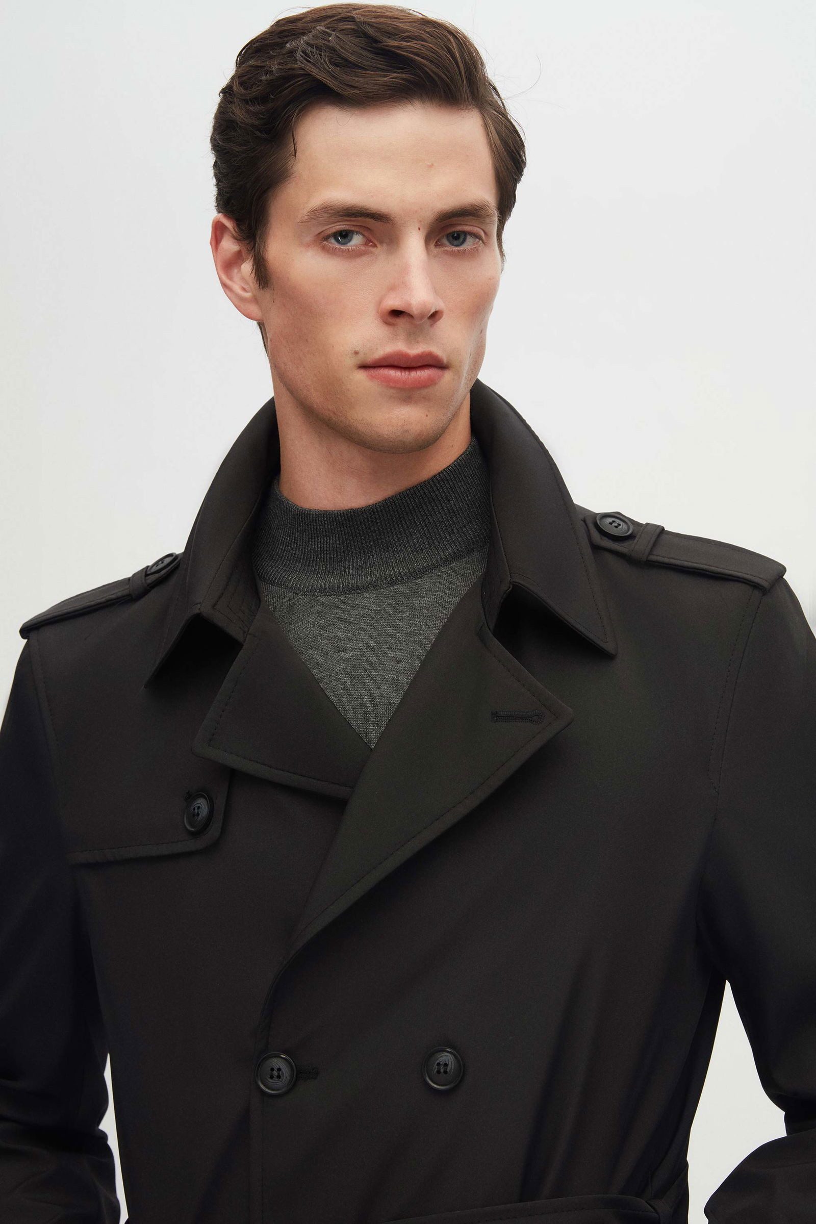 D'S DAMAT Caban Ds Damat Regular Fit Epaulette Belted Top Coat/Trenchcoat günstig online kaufen