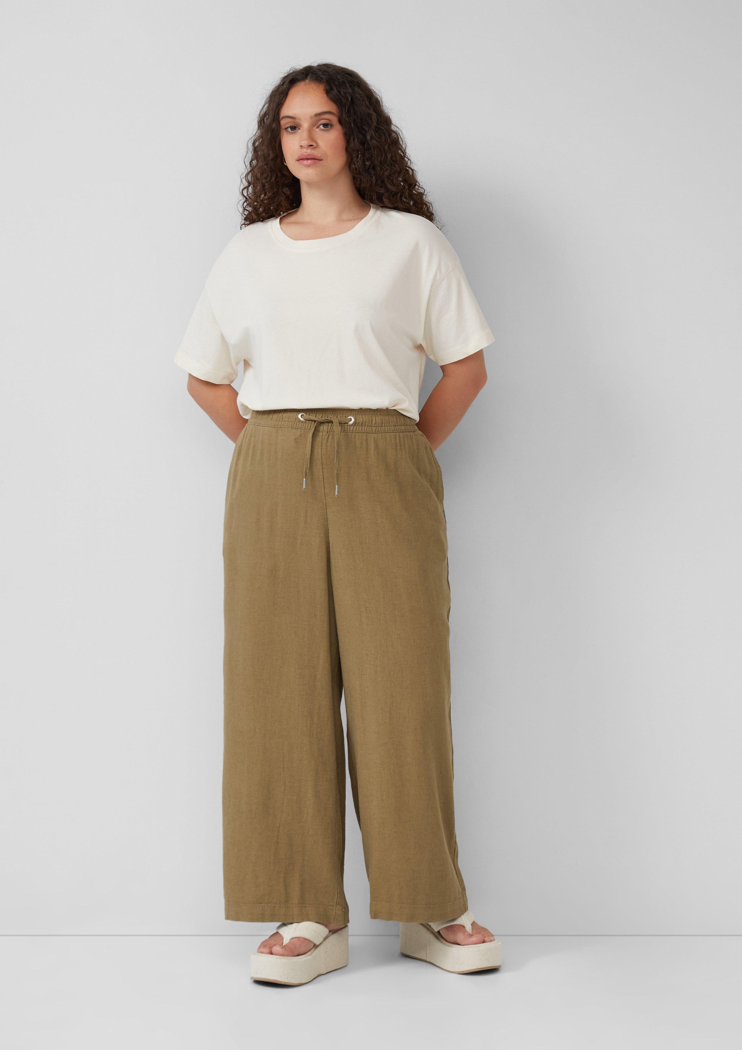 QS Stoffhose Wide Leg-Hose aus Leinenmix günstig online kaufen