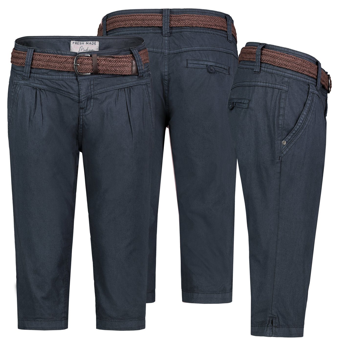Fresh Made Bermudas Damen Short Bermuda 3/4 Hose Sommer Chino Stoff Hose mi günstig online kaufen