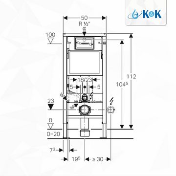 GEBERIT Vorwandelement WC Geberit Vorwandelement Duofix Basic 112cm 458103001