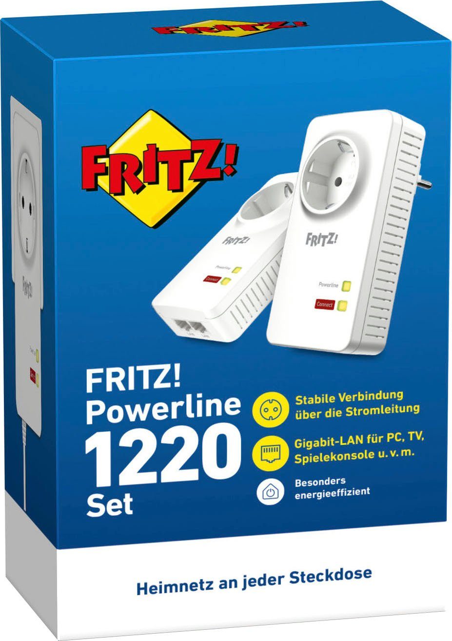 AVM FRITZ!Powerline 1220 Set Netzwerk-Adapter F-Stecker, 150 cm