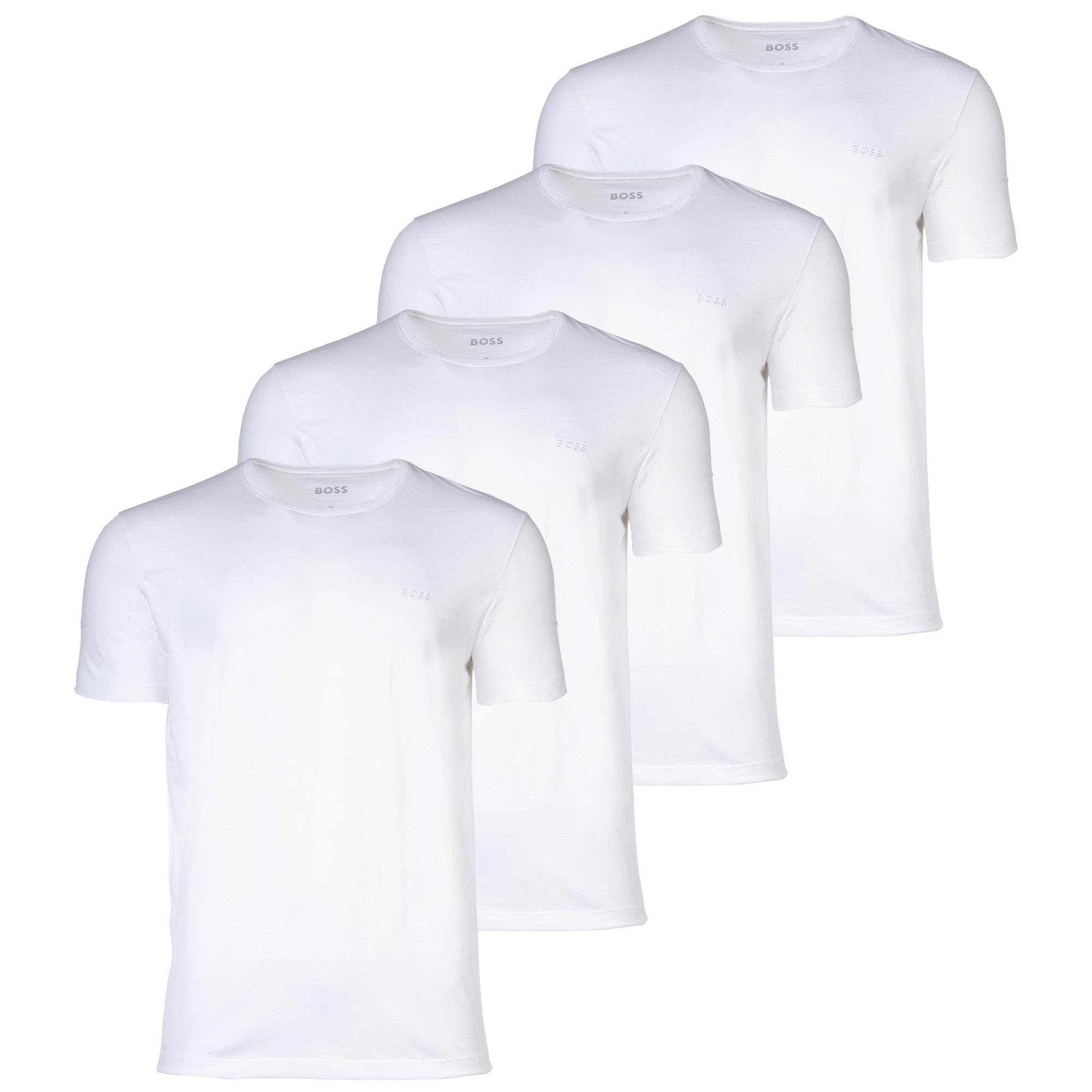 BOSS T-Shirt Herren T-Shirt, 4er Pack - TShirtRN Comfort Weiß