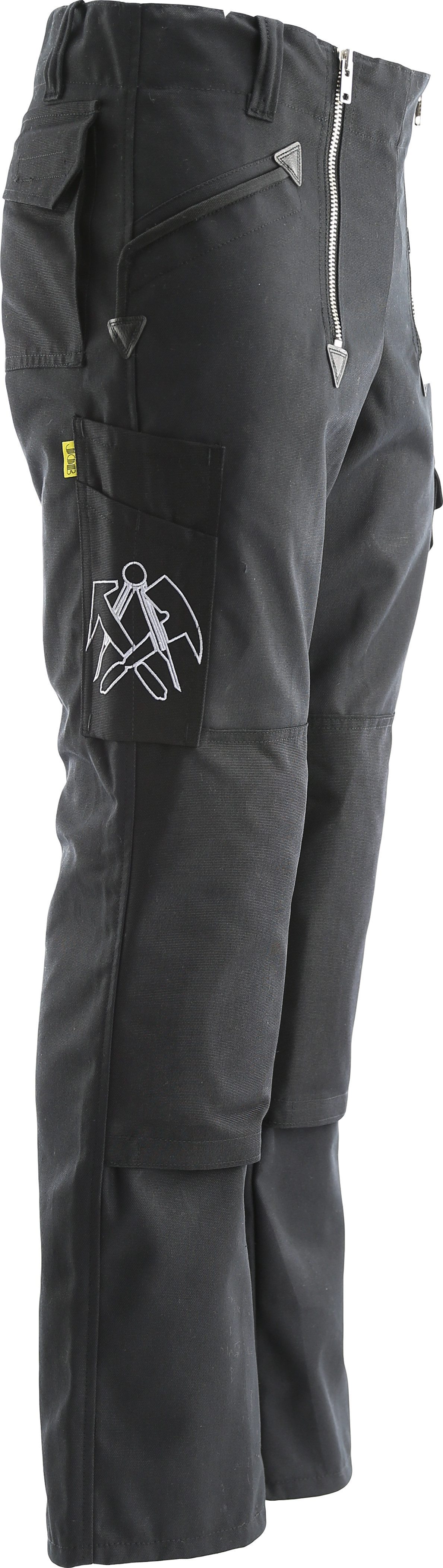 JOB Arbeitshose Dachdecker Zunfthose Schwarz – Canvas Hose mit Knietaschen