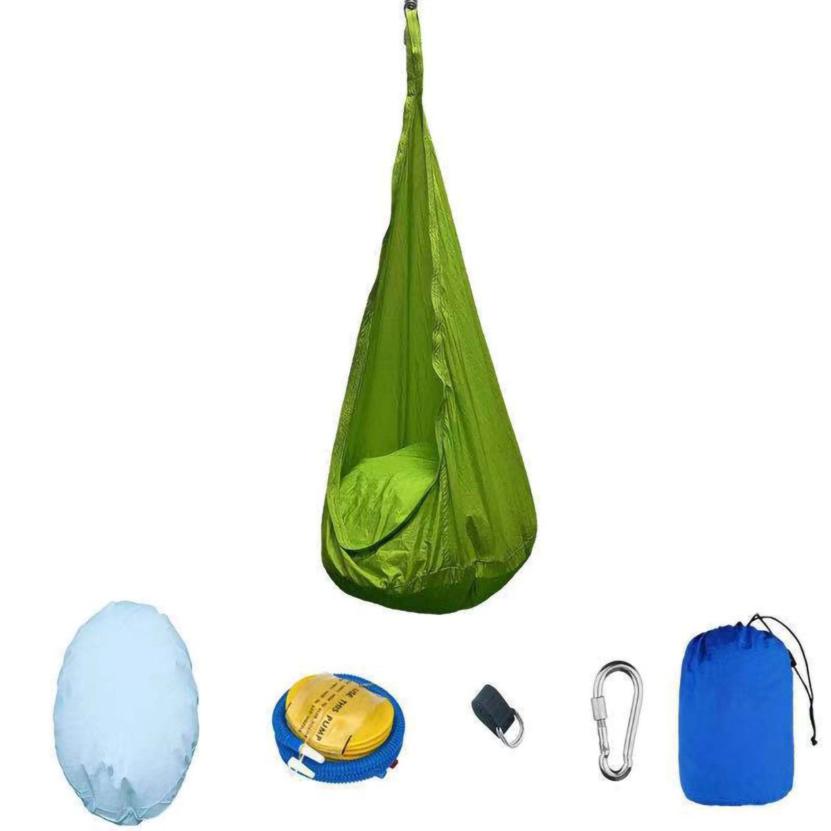 yozhiqu Hängestuhl Outdoor-Hängesessel, aufblasbarer Hängesessel, tragbarer Fallschirm, Stoff-Terrassenmatte, Garten-Hängesessel (150 x 70 cm)