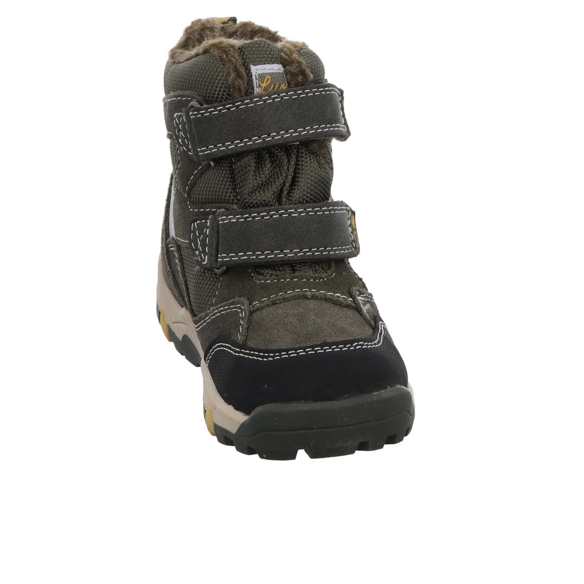 Lederkombination gemustert Winterboots Boots Lurchi Tawab-Tex Olive Lederkombination