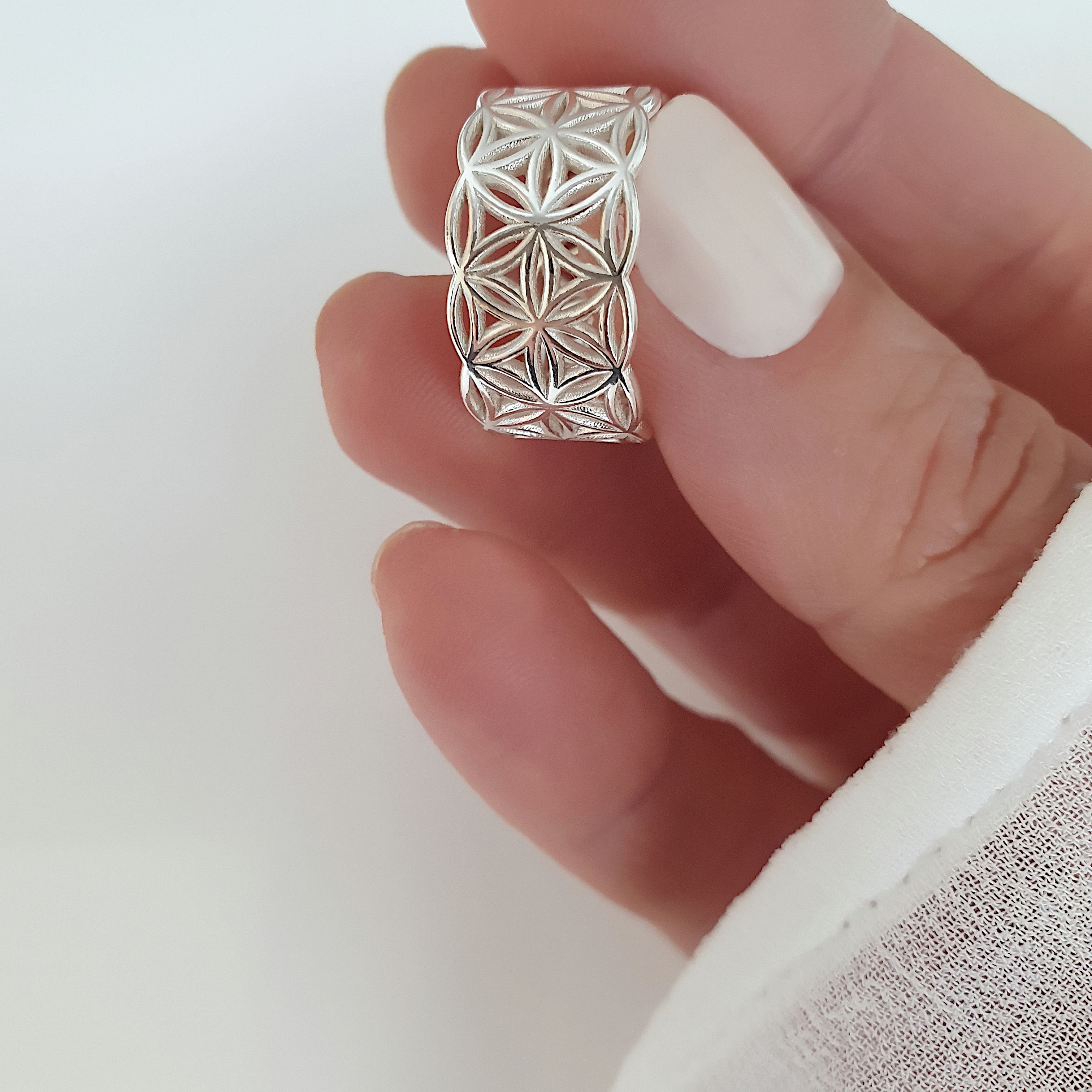 SCHOSCHON Silberring Blume des Lebens Ring 925 Silber, Damenring Lebensblum günstig online kaufen