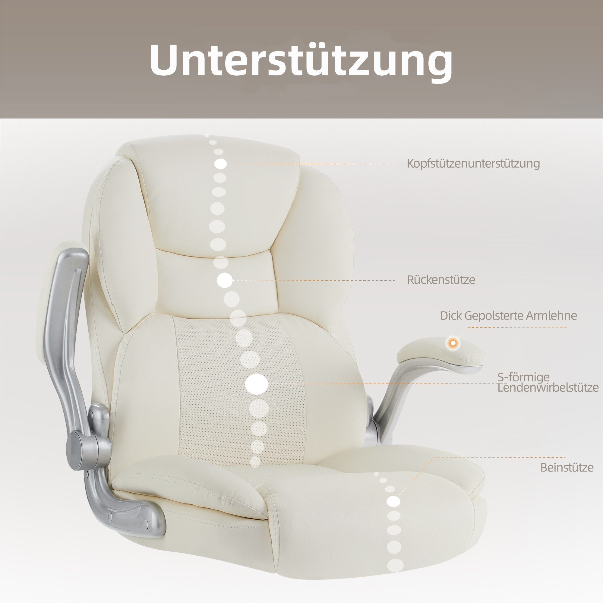 IWMH Chefsessel Ergonomischer Bürostuhl, Höhenverstellbar Schreibtischstuhl günstig online kaufen