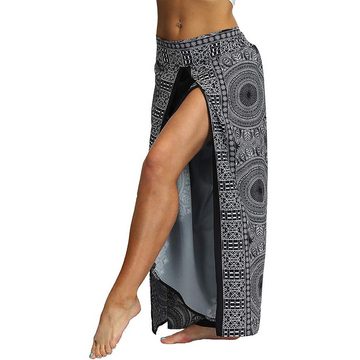 FIDDY 2-in-1-Hose Damen Hippie Lange Hosen mit Schlitz Lockere Weites Bein Yogahose