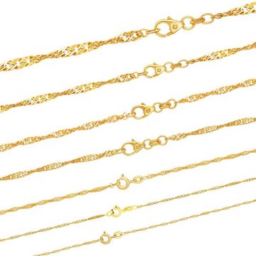 HOPLO Goldkette Goldkette Singapurkette Länge 42cm - Breite 1,0mm - 333-8 Karat Gold