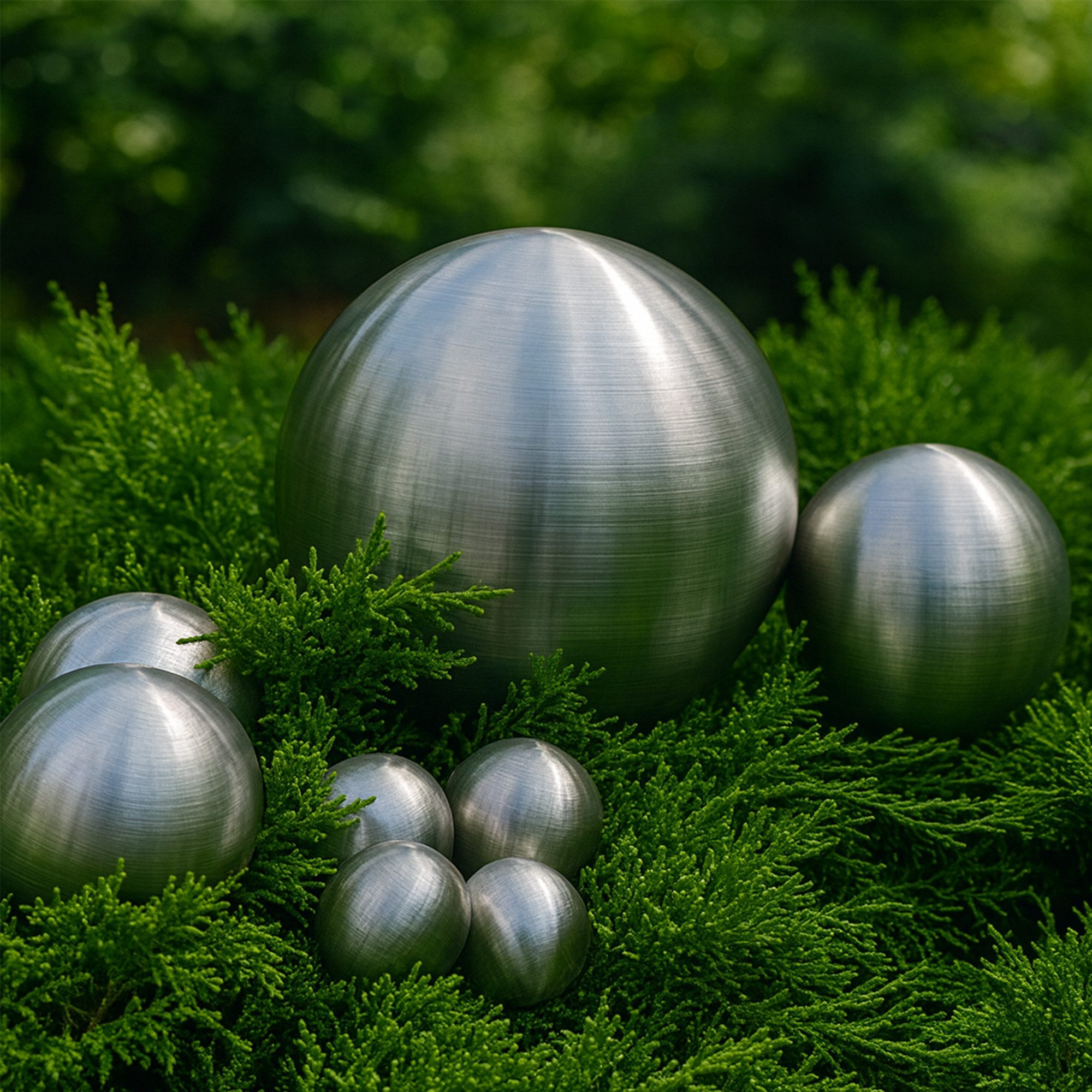 Köhko Dekokugel Edelstahlkugel 8er mattekugel Set Gartenkugeln Teichkugeln
