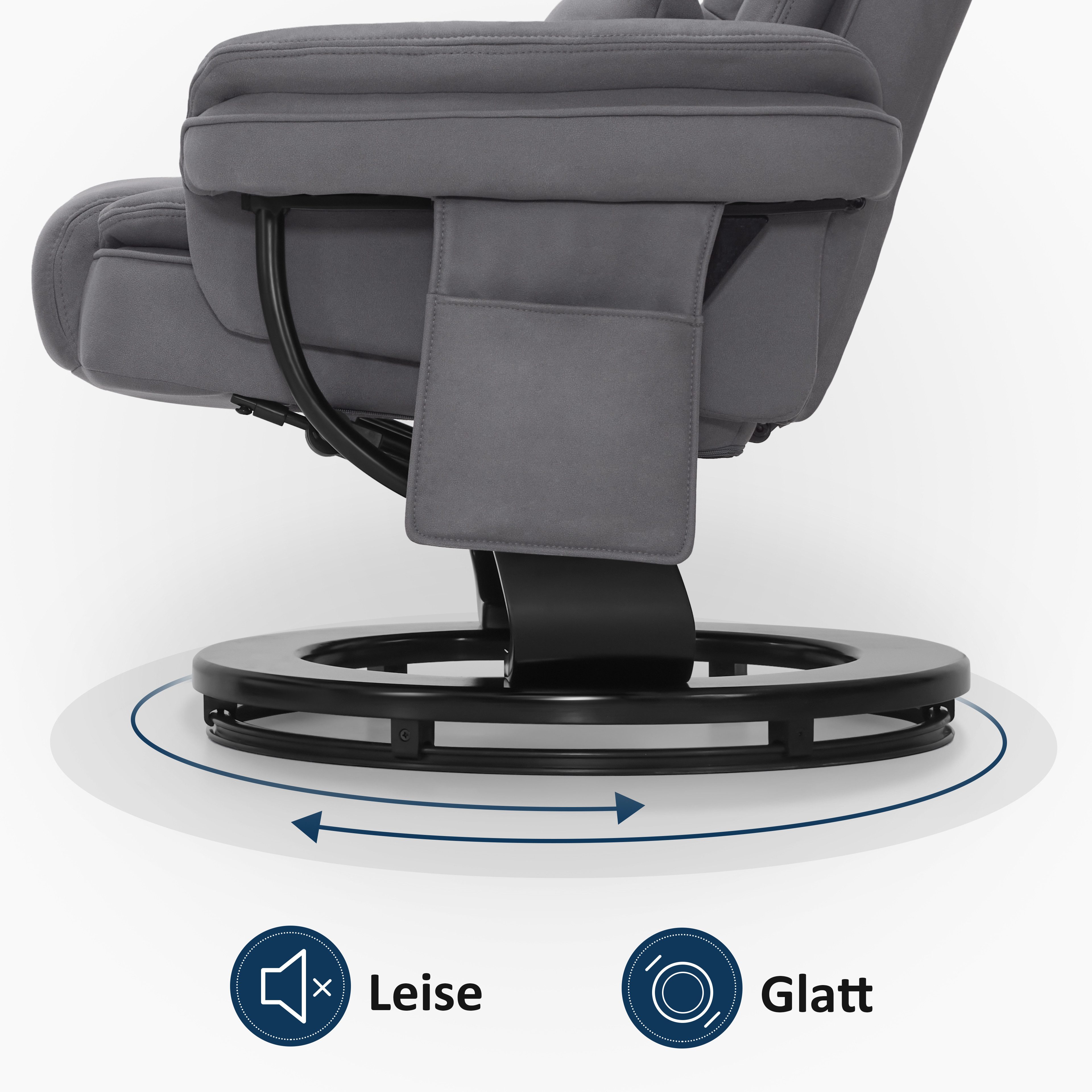 MCombo Relaxsessel 360°Drehbarer Fernsehsessel mit Hocker TV-Sessel 9099 (Relaxsessel mit Hocker), mit Relaxfunktion – Bild 5 von 5