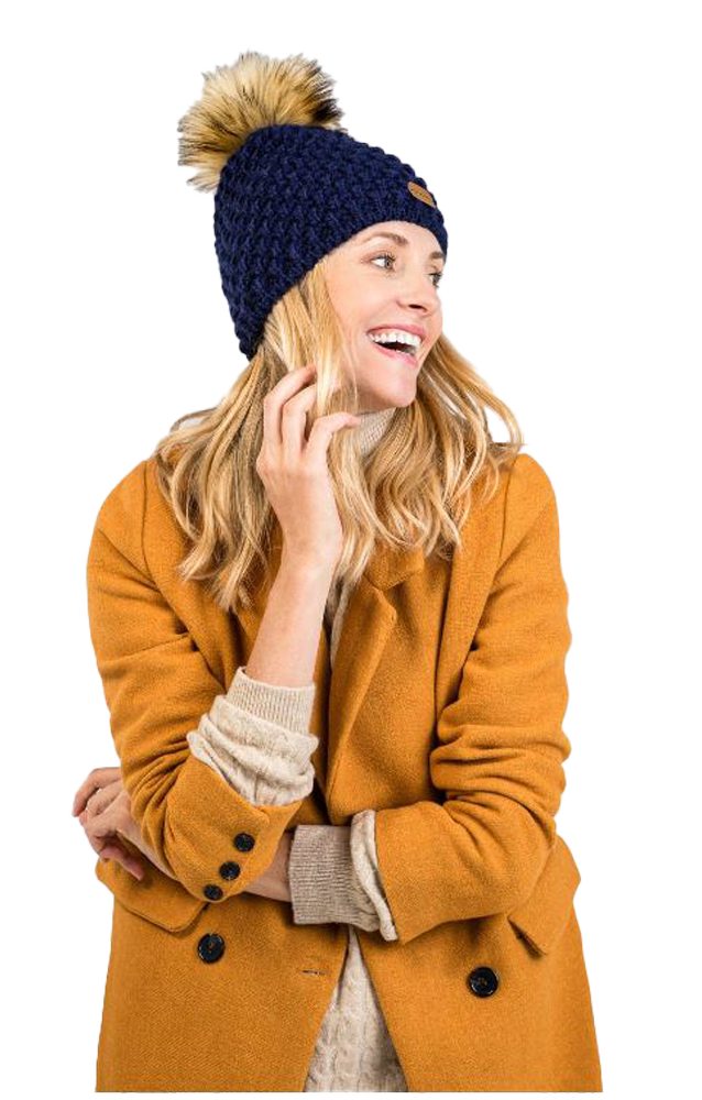 WITORU Bommelmütze Warme Damen Strickmütze / Wintermütze - Mütze - mit Natu günstig online kaufen