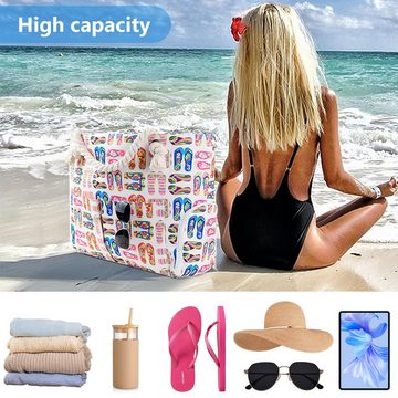 AquaBreeze XL-Strandtasche Strandtasche Mit Reißverschluss, Strandtasche Umhängetasche (Pantoffel Entworfen Strandtasche), Strandtasche Groß für Fitnesstourismus