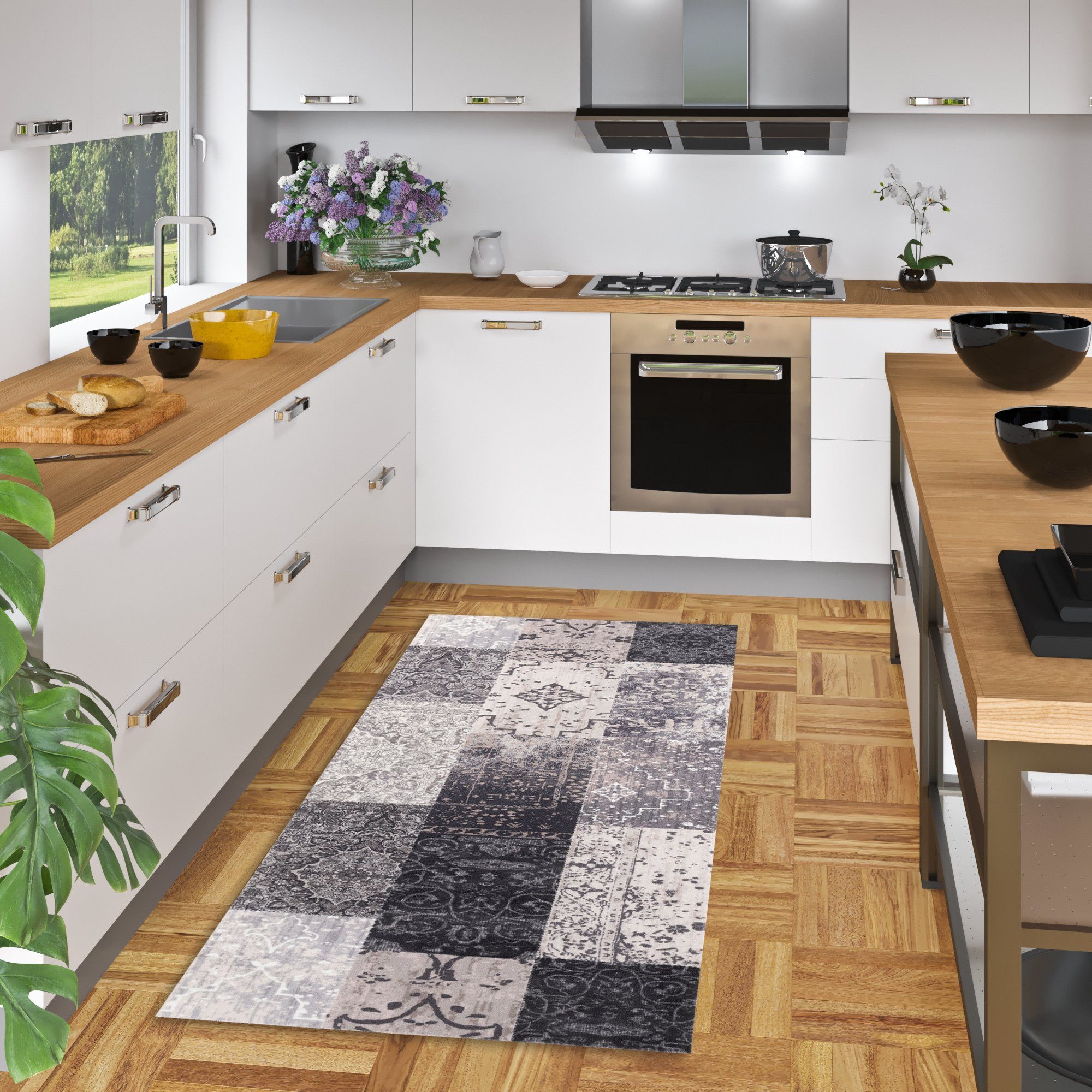 Küchenläufer Küchenläufer Teppich Trendy Patchwork, Pergamon, Rechteckig, Höhe: 5 mm