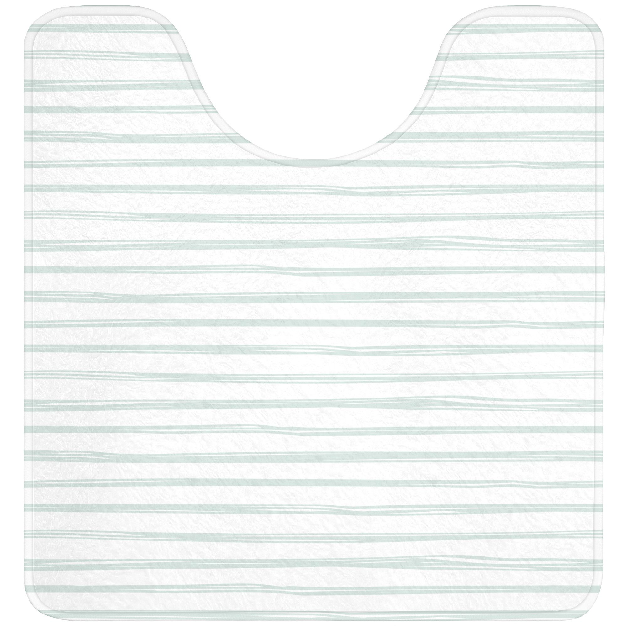 OnlyWow WC-Vorleger Groen - Strepen - Patroon, Höhe 10 mm, Polyester, U-Form, Vorleger mit Ausschnitt, Toilettenvorleger, Toilettenteppich