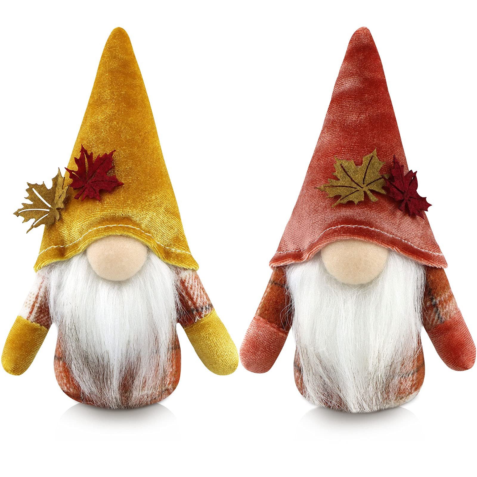 FOUORTUNATE-BEE Dekofigur 2er Set Herbst Wichtel Figuren Herbstdeko Wichtel Dekoration (für Zuhause, Küche und Wohnbereich, 2 St)