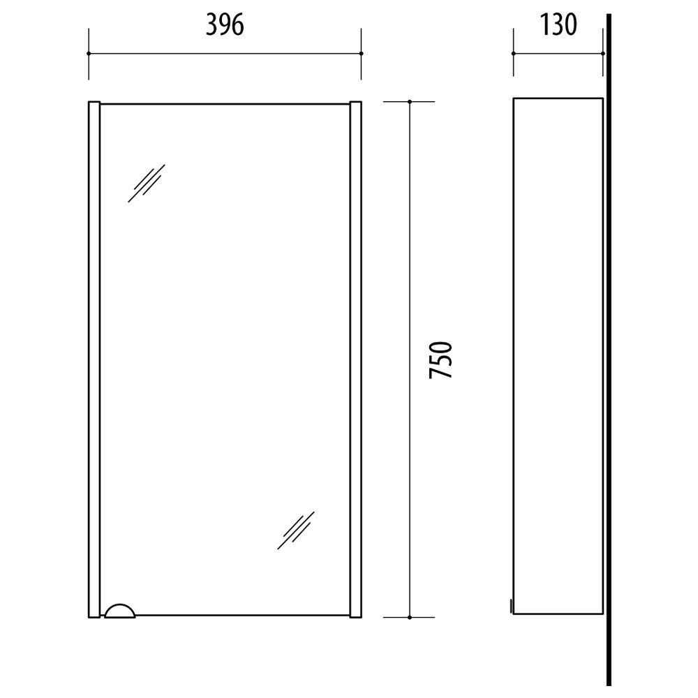 Planetmöbel Badezimmerspiegelschrank Spiegelschrank 40cm