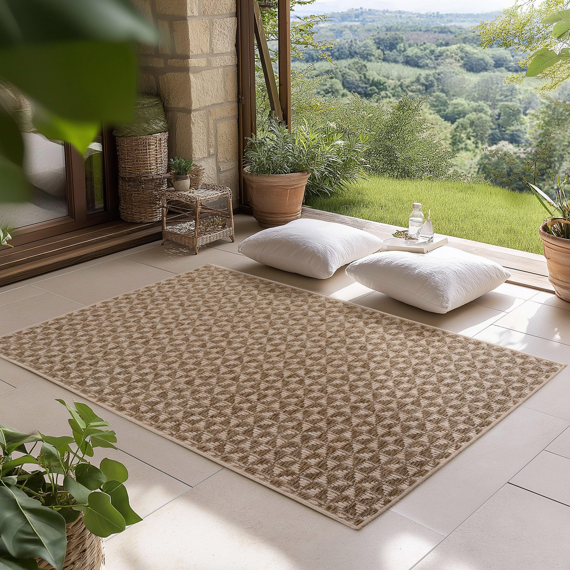 Carpettex Outdoorteppich Boho Design, Rechteckig, Höhe: 5 mm, Outdoor Teppi günstig online kaufen