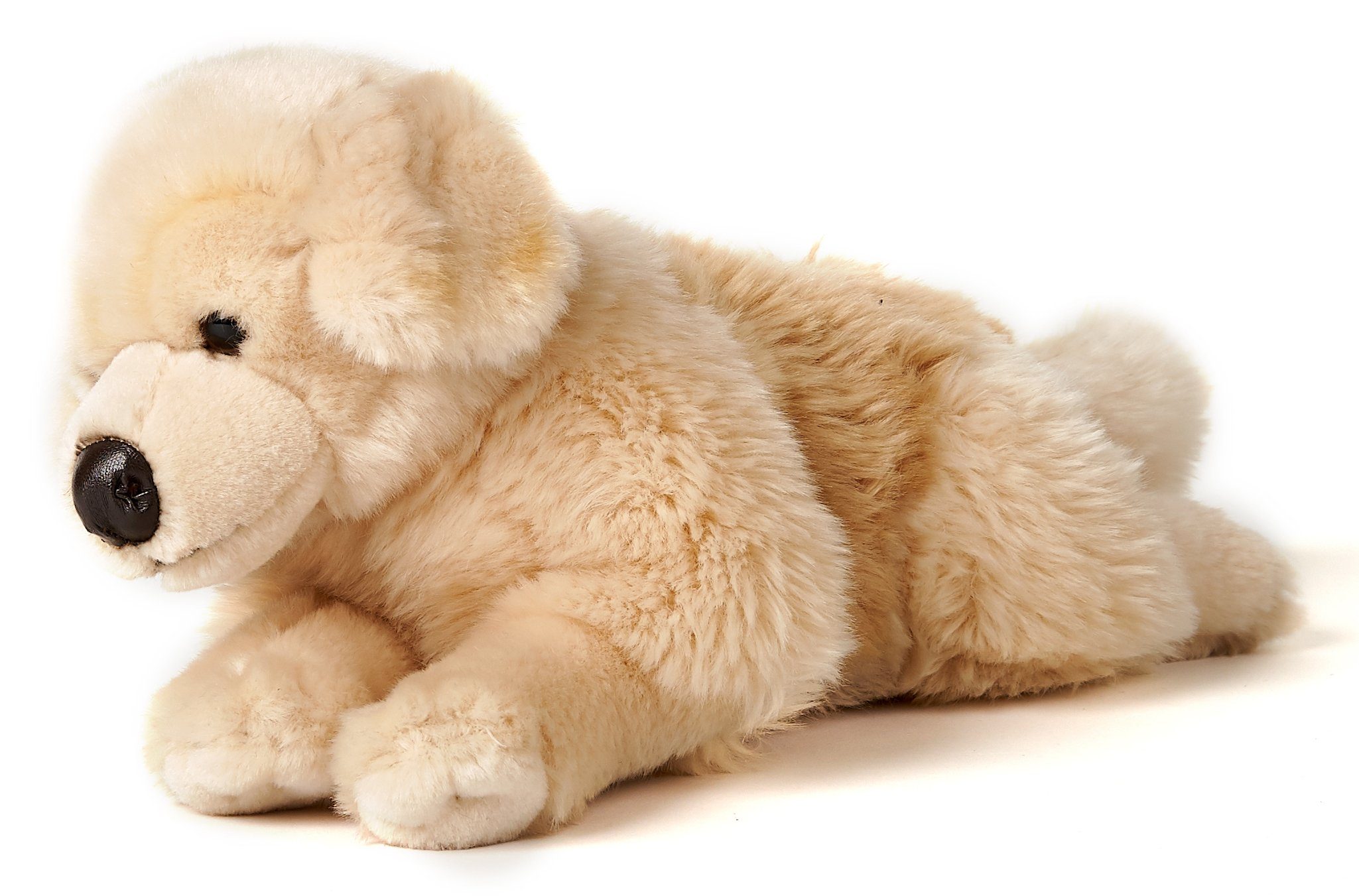 Uni-Toys Kuscheltier Golden Retriever, liegend Füllmaterial 39 % recyceltes 100 (Länge) zu - cm Plüschtier, - - Plüsch-Hund