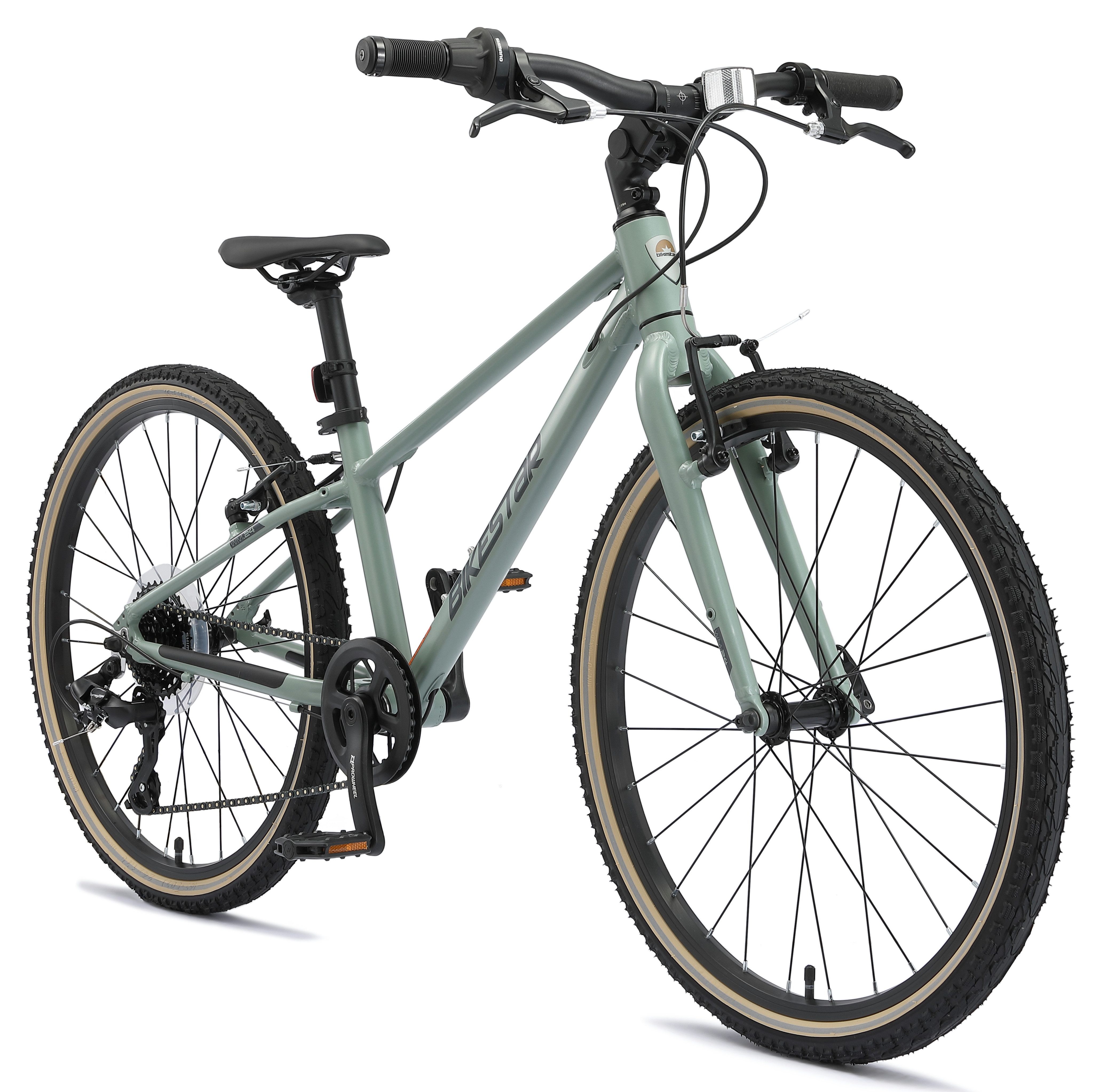 Bikestar Kinderfahrrad Leichtgewicht 9 kg 24 Zoll Aluminium ab 8 Jahre, 8 Gang Shimano RD-M2005 Schaltwerk, Kettenschaltung, Reflektierende Reifen, leichtes Treten, ergonomischer Rahmen