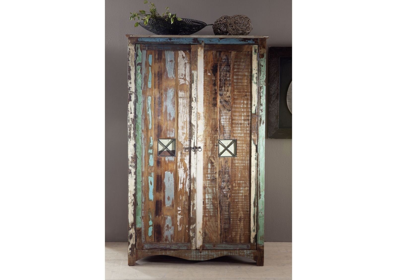 Massivmoebel24 Kleiderschrank #42 (Altholz 118x60x198 mehrfarbig günstig online kaufen