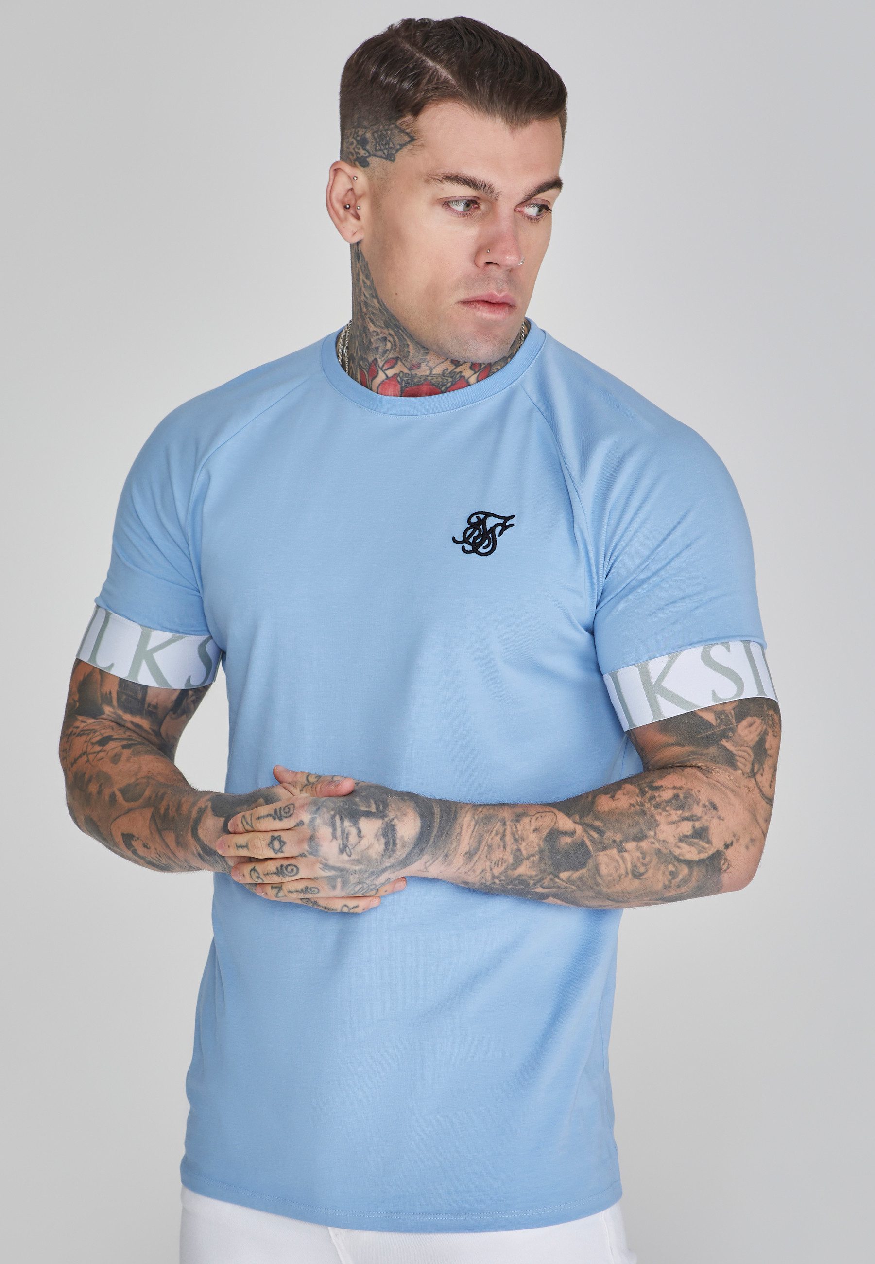 Siksilk T-Shirt SikSilk Herren Blaues Tech T-Shirt günstig online kaufen