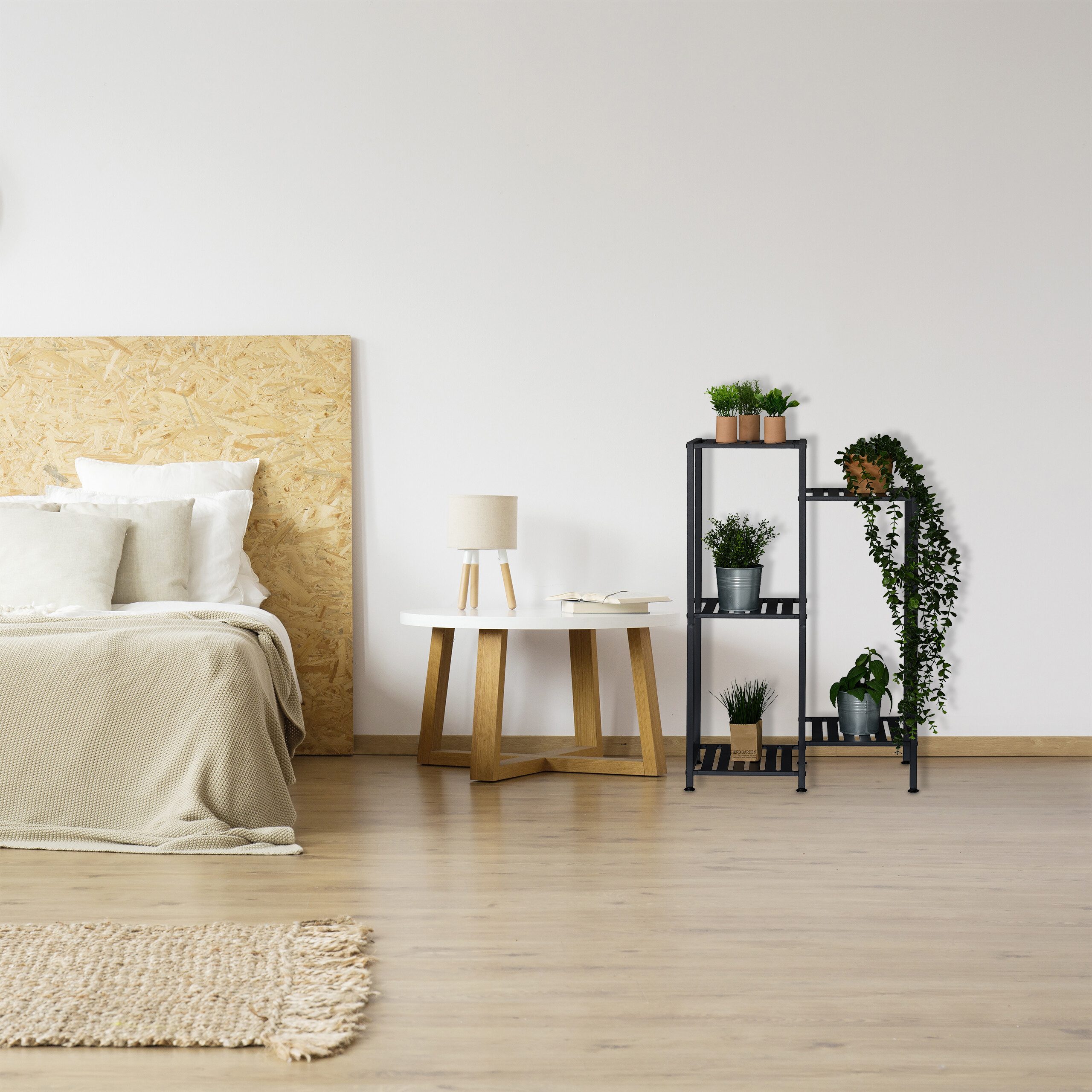 relaxdays Pflanzentreppe Blumenregal aus Metall, schwarz, günstig online kaufen