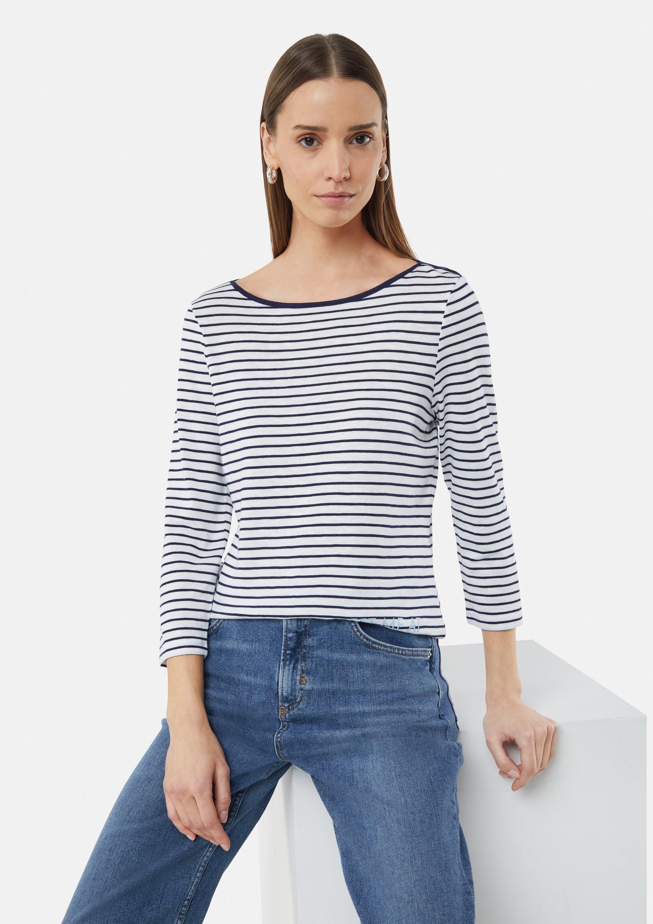 comma 3/4-Arm-Shirt T-Shirt Streifenshirt mit Artwork und 3/4-Ärmeln günstig online kaufen