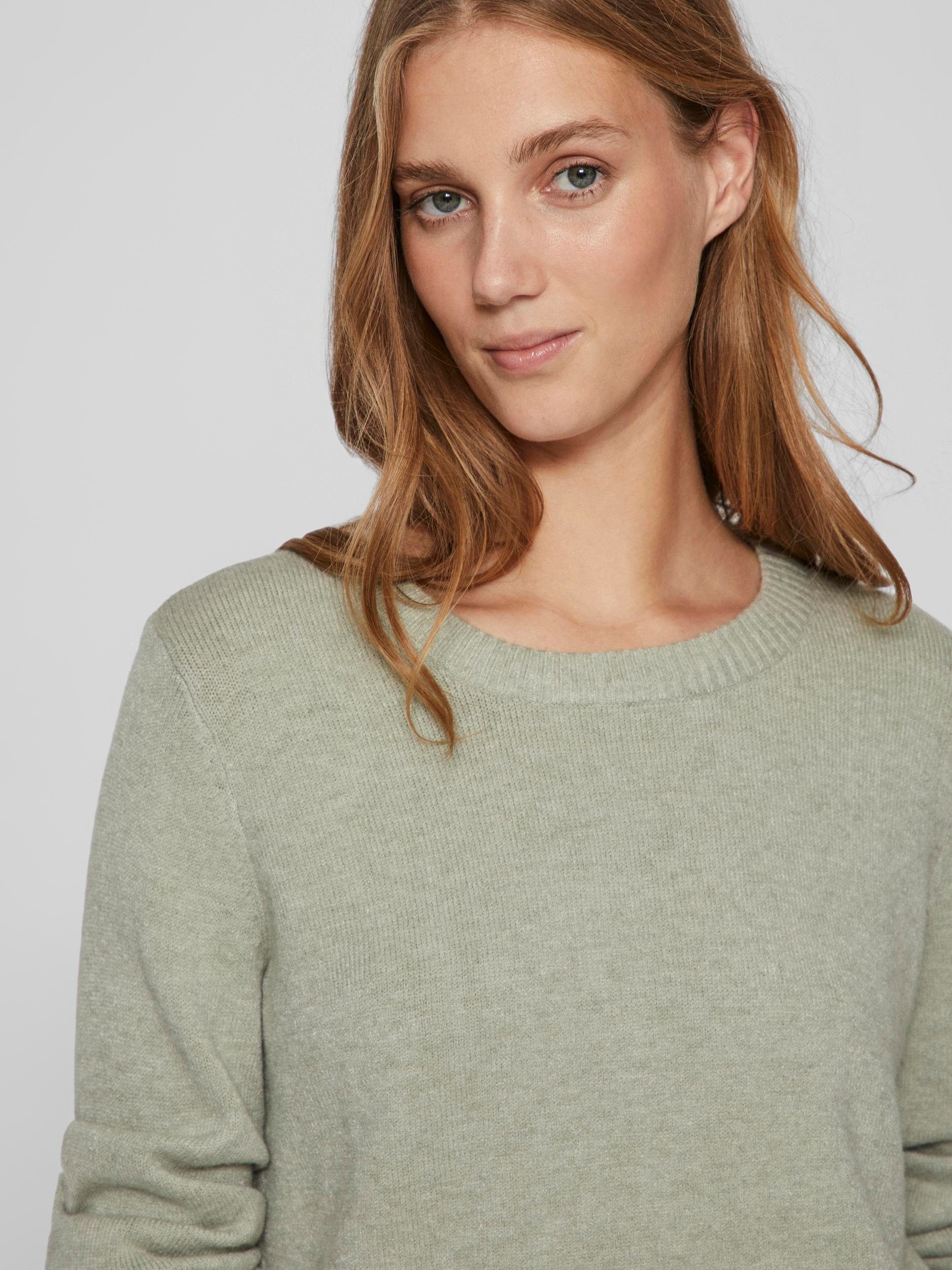 Rundhalspullover Green Oil O-NECK VIRIL - KNIT L/S Detail:MELANGE NOOS TOP Vila